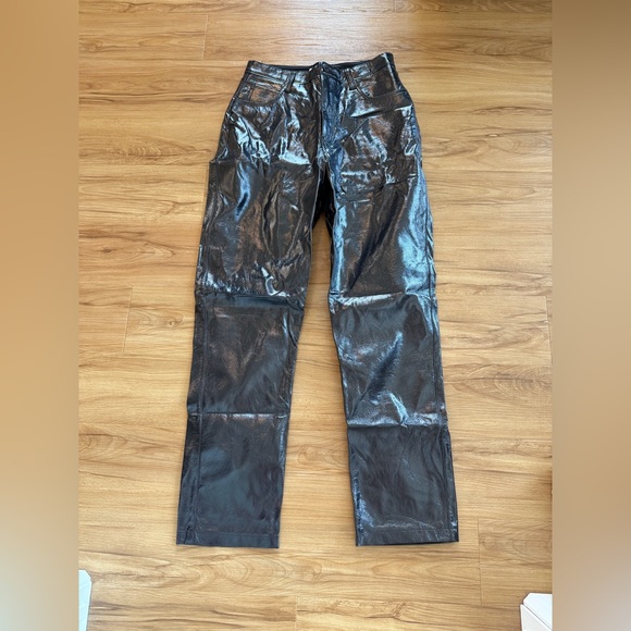 Abercrombie & Fitch Glossy Black Trousers - Picture 1 of 9